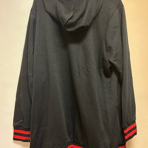 Torrid Red and Black Gothic Sweater with Decorative Lacing and Floral Accents - Picture 2 of 5